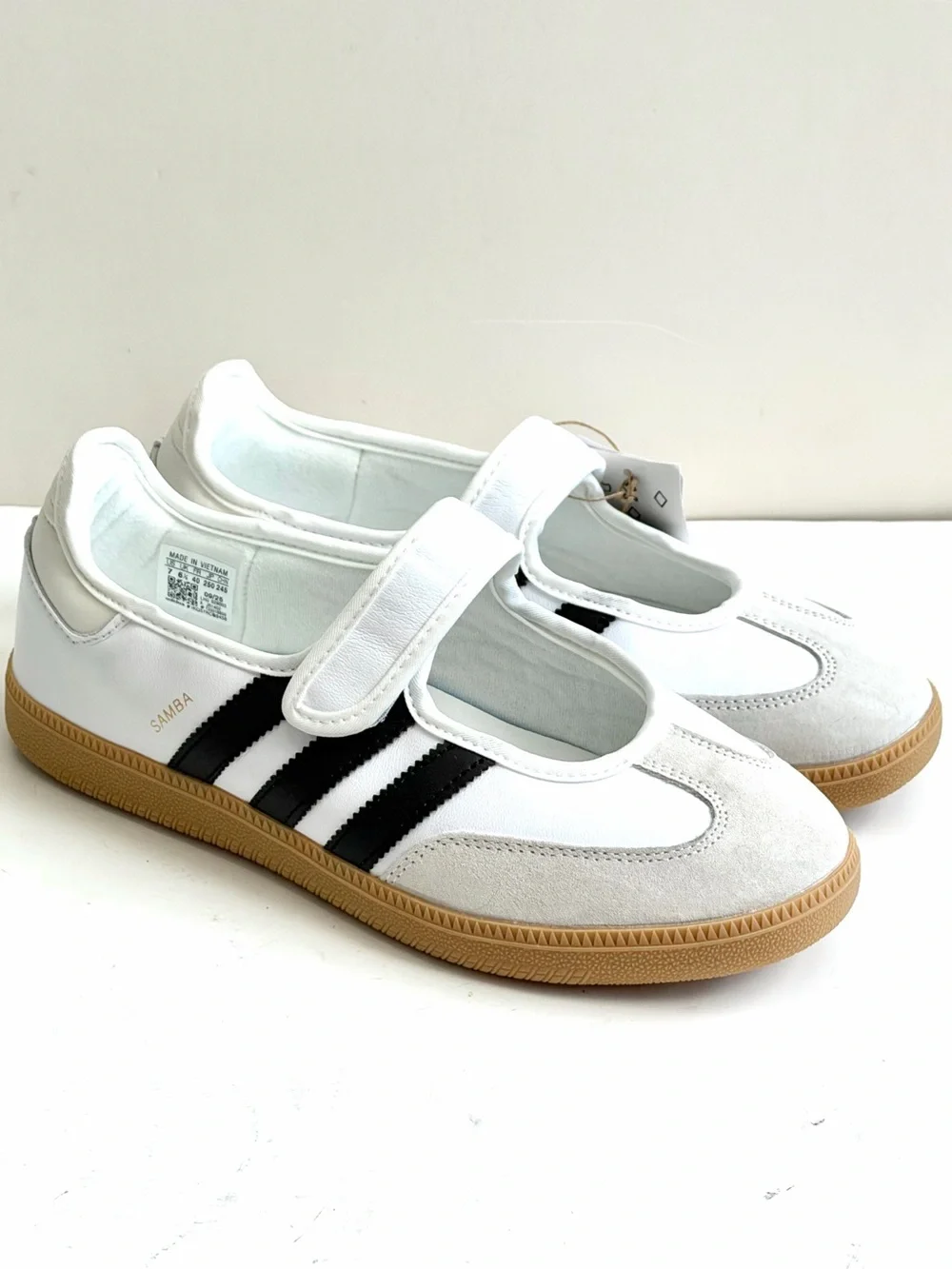 adidas Samba Mary Jane Sneakers in White, Black, Gum
